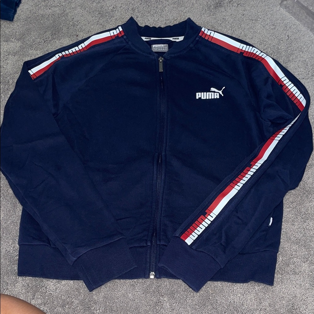 Puma Navy Jacket with Red and White Accents
